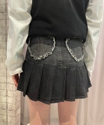 XU | 【XU/エックスユー】gradation denim skirt/デニムスカート ミニスカート プリーツスカート(デニムスカート)
