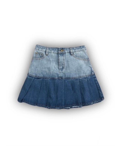 XU(エックスユー)の「【XU/エックスユー】gradation denim skirt/デニムスカート ミニスカート プリーツスカート(デニムスカート・レディース・ブラック/ブルー・M)」の10枚目の写真