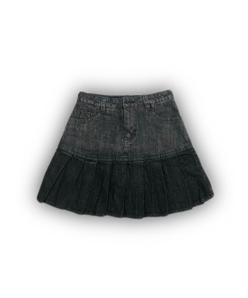 XU(エックスユー)の「【XU/エックスユー】gradation denim skirt/デニムスカート ミニスカート プリーツスカート(デニムスカート・レディース・ブラック/ブルー・M)」の5枚目の写真