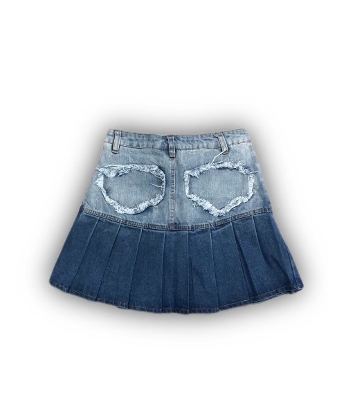 XU(エックスユー)の「【XU/エックスユー】gradation denim skirt/デニムスカート ミニスカート プリーツスカート(デニムスカート・レディース・ブラック/ブルー・M)」の9枚目の写真