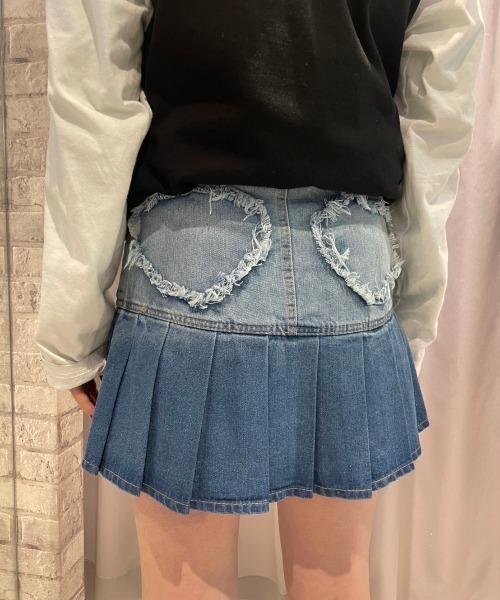 XU(エックスユー)の「【XU/エックスユー】gradation denim skirt/デニムスカート ミニスカート プリーツスカート(デニムスカート・レディース・ブラック/ブルー・M)」の15枚目の写真