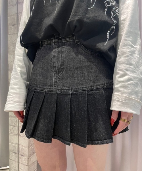 XU(エックスユー)の「【XU/エックスユー】gradation denim skirt/デニムスカート ミニスカート プリーツスカート(デニムスカート・レディース・ブラック/ブルー・M)」の16枚目の写真