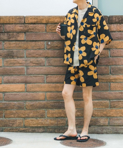 coca(coca)(コカ)の「レトロフラワーアロハシャツ(シャツ/ブラウス・メンズ・ブラック・M/L/XL)」の6枚目の写真