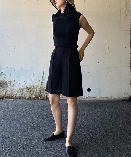 y/m by RIKA（イムバイリカ）の「クレープハーフパンツ（その他パンツ・レディース・ブラック/グレイッシュベージュ・FREE）」の16枚目の写真