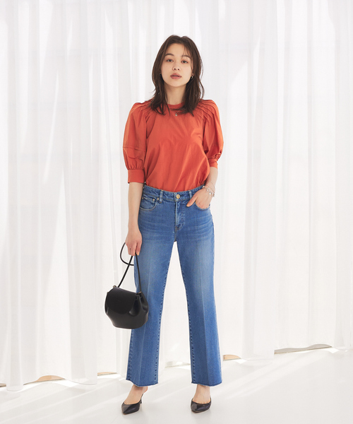 Rouge vif（ルージュヴィフ）の「【セットアップ対応】ピンタックブラウス（シャツ/ブラウス・レディース・ホワイト/チャコールグレー/オレンジ・フリー）」の4枚目の写真