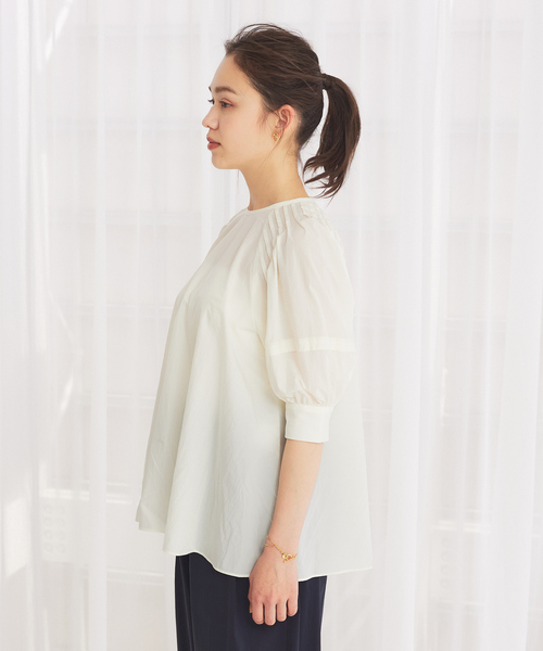 Rouge vif（ルージュヴィフ）の「【セットアップ対応】ピンタックブラウス（シャツ/ブラウス・レディース・ホワイト/チャコールグレー/オレンジ・フリー）」の14枚目の写真