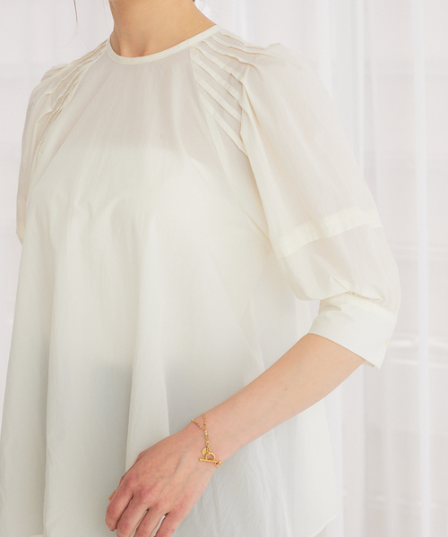 Rouge vif（ルージュヴィフ）の「【セットアップ対応】ピンタックブラウス（シャツ/ブラウス・レディース・ホワイト/チャコールグレー/オレンジ・フリー）」の18枚目の写真