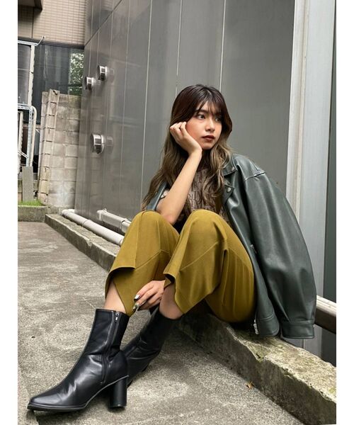 MURUA(ムルーア)の「バックコクーンライダース(ライダースジャケット・レディース・ダークグリーン/ブラウン/ブラック・FREE)」の19枚目の写真