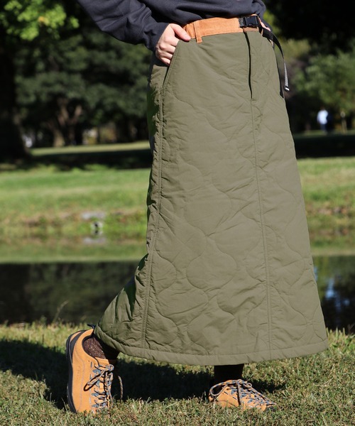 KRIFF MAYER Lady's Collection（クリフメイヤーレディースコレクション）の「キルティングロングスカート（中綿キルトクライミングスカート）（スカート・レディース・カーキ/ブラック/ブラウン/チャコール/ベージュ・MEDIUM/LARGE）」の5枚目の写真