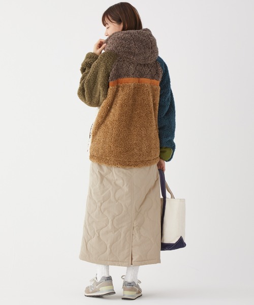 KRIFF MAYER Lady's Collection（クリフメイヤーレディースコレクション）の「キルティングロングスカート（中綿キルトクライミングスカート）（スカート・レディース・カーキ/ブラック/ブラウン/チャコール/ベージュ・MEDIUM/LARGE）」の9枚目の写真