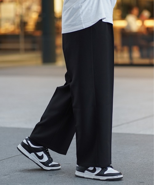 WEGO（ウィゴー）の「WEGO/ベルト付きワイドスラックス（スラックス・メンズ・ブラック・MEDIUM/LARGE）」の6枚目の写真