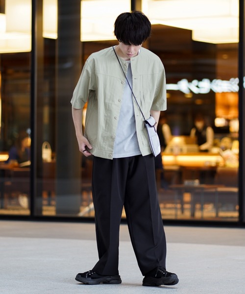 WEGO（ウィゴー）の「WEGO/ベルト付きワイドスラックス（スラックス・メンズ・ブラック・MEDIUM/LARGE）」の2枚目の写真