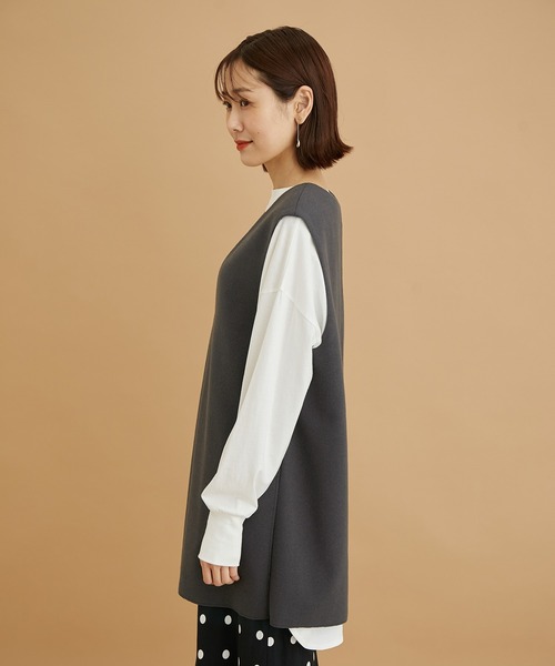 ROPE' PICNIC（ロペピクニック）の「【WEB限定】チュニックサイドスリットベスト（ベスト・レディース・チャコールグレー/グレー系その他・38）」の10枚目の写真