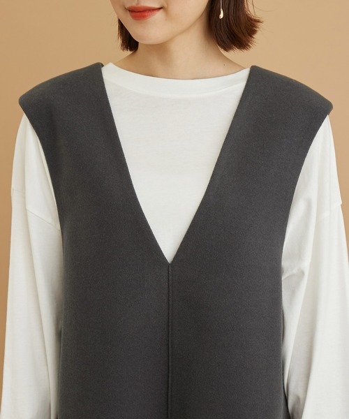 ROPE' PICNIC（ロペピクニック）の「【WEB限定】チュニックサイドスリットベスト（ベスト・レディース・チャコールグレー/グレー系その他・38）」の6枚目の写真