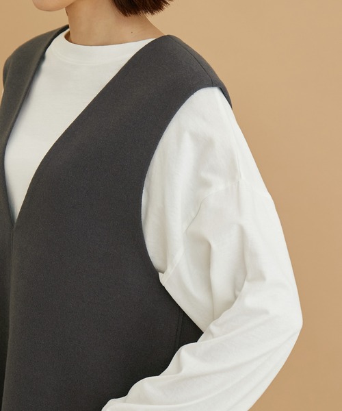 ROPE' PICNIC（ロペピクニック）の「【WEB限定】チュニックサイドスリットベスト（ベスト・レディース・チャコールグレー/グレー系その他・38）」の12枚目の写真