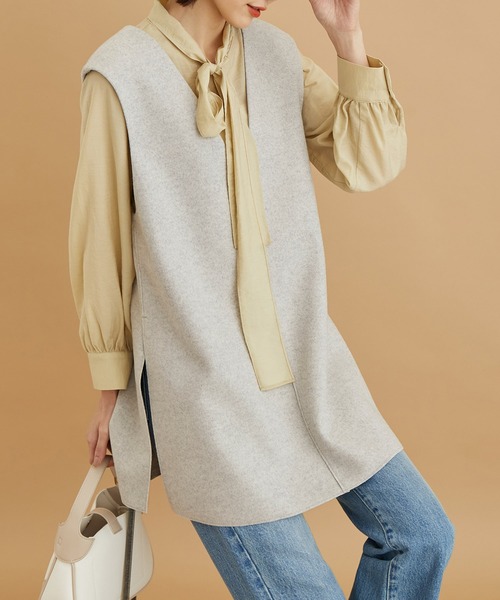 ROPE' PICNIC（ロペピクニック）の「【WEB限定】チュニックサイドスリットベスト（ベスト・レディース・チャコールグレー/グレー系その他・38）」の13枚目の写真