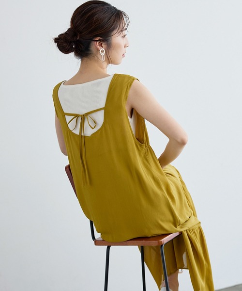 KOBE LETTUCE（コウベレタス）の「楊柳シアーワンピース（ワンピース・レディース・ブラック/ブラウン系/イエロー系/ネイビー/ピンク系/ライトグリーン・FREE）」の18枚目の写真