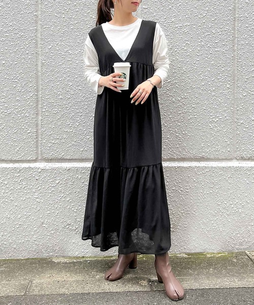 KOBE LETTUCE（コウベレタス）の「楊柳シアーワンピース（ワンピース・レディース・ブラック/ブラウン系/イエロー系/ネイビー/ピンク系/ライトグリーン・FREE）」の8枚目の写真