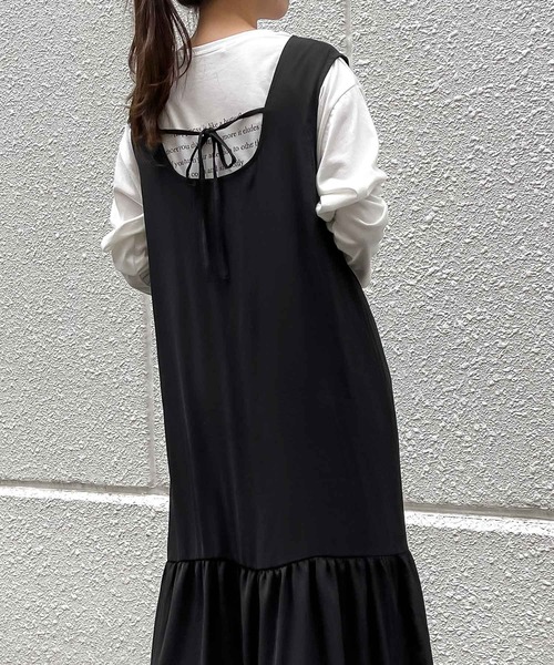 KOBE LETTUCE（コウベレタス）の「楊柳シアーワンピース（ワンピース・レディース・ブラック/ブラウン系/イエロー系/ネイビー/ピンク系/ライトグリーン・FREE）」の9枚目の写真