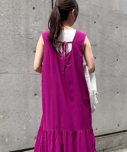 KOBE LETTUCE（コウベレタス）の「楊柳シアーワンピース（ワンピース・レディース・ブラック/ブラウン系/イエロー系/ネイビー/ピンク系/ライトグリーン・FREE）」の12枚目の写真