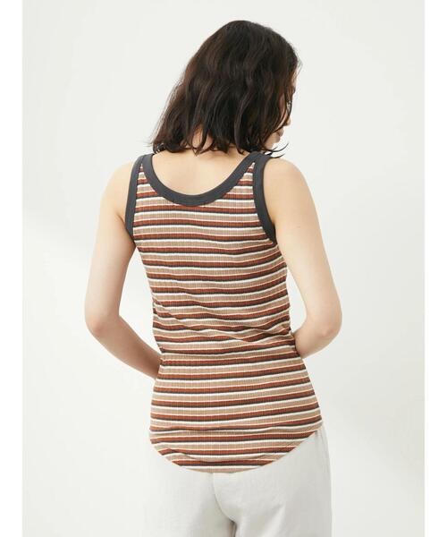 Sugar spoon（シュガースプーン）の「・SUGAR SPOON ボーダーリブタンク（タンクトップ・レディース・オレンジ/イエロー/ベージュ/グリーン・FREE）」の11枚目の写真