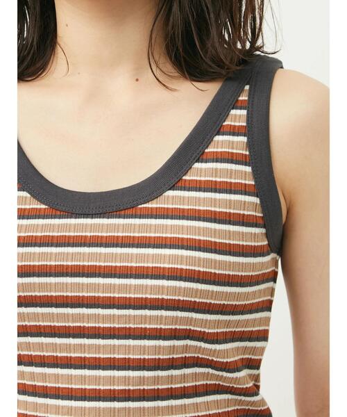 Sugar spoon（シュガースプーン）の「・SUGAR SPOON ボーダーリブタンク（タンクトップ・レディース・オレンジ/イエロー/ベージュ/グリーン・FREE）」の12枚目の写真
