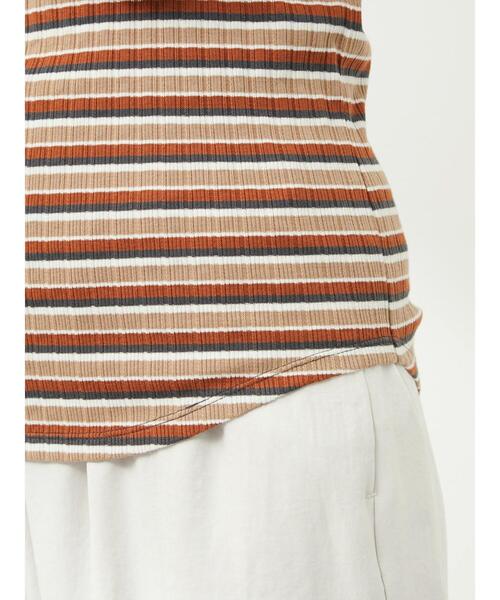 Sugar spoon（シュガースプーン）の「・SUGAR SPOON ボーダーリブタンク（タンクトップ・レディース・オレンジ/イエロー/ベージュ/グリーン・FREE）」の13枚目の写真