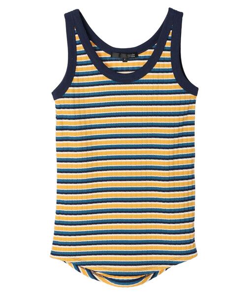 Sugar spoon（シュガースプーン）の「・SUGAR SPOON ボーダーリブタンク（タンクトップ・レディース・オレンジ/イエロー/ベージュ/グリーン・FREE）」の22枚目の写真