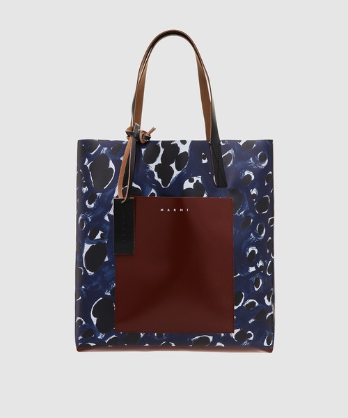 MARNI（マルニ）の「POPDOTS NS SHOPPINGBAG/ショッピングバッグ（トートバッグ・レディース・ホワイト/ネイビー・ONE SIZE）」の2枚目の写真