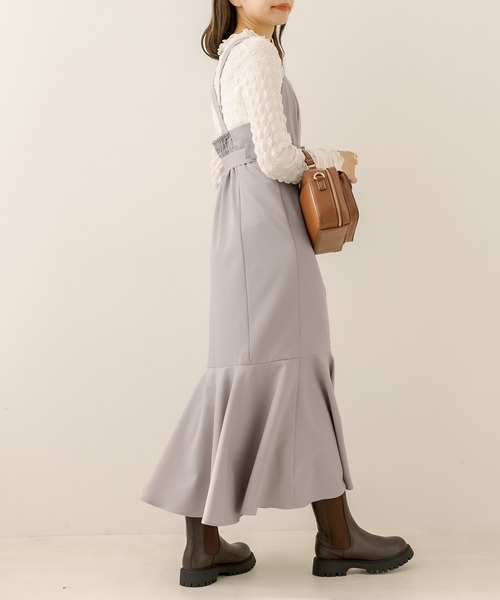 OLIVE des OLIVE(オリーブデオリーブ)の「マーメイドジャンスカ(ジャンパースカート・レディース・ブラック/ブラウン/グレイッシュベージュ・FREE)」の12枚目の写真