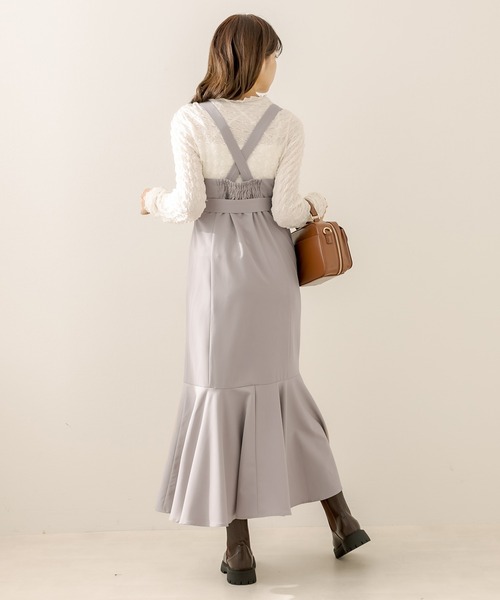 OLIVE des OLIVE(オリーブデオリーブ)の「マーメイドジャンスカ(ジャンパースカート・レディース・ブラック/ブラウン/グレイッシュベージュ・FREE)」の13枚目の写真