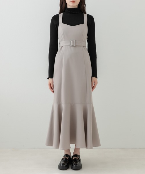 OLIVE des OLIVE(オリーブデオリーブ)の「マーメイドジャンスカ(ジャンパースカート・レディース・ブラック/ブラウン/グレイッシュベージュ・FREE)」の18枚目の写真