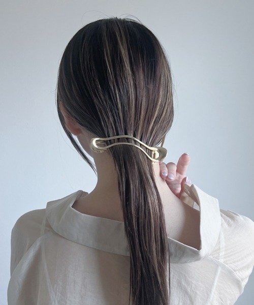 セール】ウェーブメタルヘアクリップ（バレッタ/ヘアクリップ
