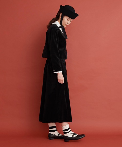 Malle(マル)の「Malle 綾別珍 ショートジャケット(ノーカラージャケット・レディース・ブラック/アイボリー・FREE)」の7枚目の写真