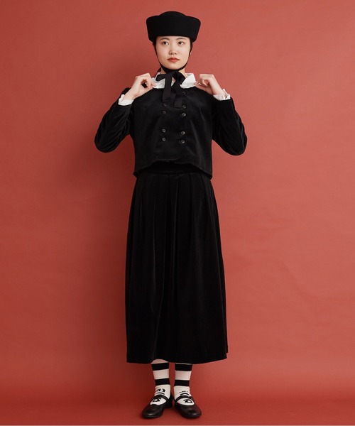 Malle(マル)の「Malle 綾別珍 ショートジャケット(ノーカラージャケット・レディース・ブラック/アイボリー・FREE)」の9枚目の写真