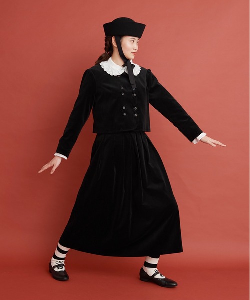 Malle(マル)の「Malle 綾別珍 ショートジャケット(ノーカラージャケット・レディース・ブラック/アイボリー・FREE)」の10枚目の写真