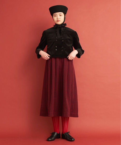 Malle(マル)の「Malle 綾別珍 ショートジャケット(ノーカラージャケット・レディース・ブラック/アイボリー・FREE)」の18枚目の写真