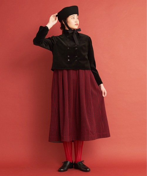 Malle(マル)の「Malle 綾別珍 ショートジャケット(ノーカラージャケット・レディース・ブラック/アイボリー・FREE)」の20枚目の写真