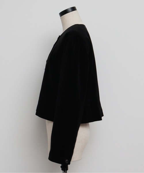 Malle(マル)の「Malle 綾別珍 ショートジャケット(ノーカラージャケット・レディース・ブラック/アイボリー・FREE)」の22枚目の写真