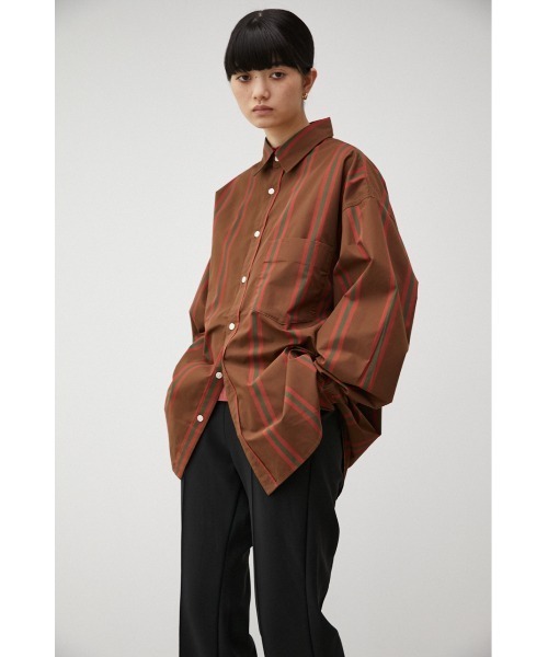 AZUL by moussy（アズールバイマウジー）の「WIDE RELAX SILHOUETTE SHIRT/ワイドリラックスシルエットシャツ（シャツ/ブラウス・メンズ・ブルー/ベージュ系その他/ブラウン系その他/ネイビー系/グリーン系その他/カーキ系・FREE）」の2枚目の写真