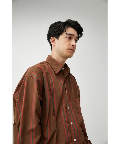 AZUL by moussy（アズールバイマウジー）の「WIDE RELAX SILHOUETTE SHIRT/ワイドリラックスシルエットシャツ（シャツ/ブラウス・メンズ・ブルー/ベージュ系その他/ブラウン系その他/ネイビー系/グリーン系その他/カーキ系・FREE）」の7枚目の写真