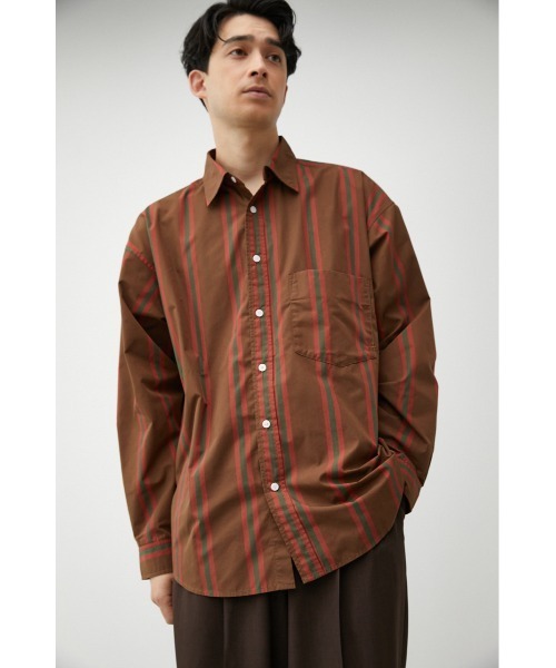 AZUL by moussy（アズールバイマウジー）の「WIDE RELAX SILHOUETTE SHIRT/ワイドリラックスシルエットシャツ（シャツ/ブラウス・メンズ・ブルー/ベージュ系その他/ブラウン系その他/ネイビー系/グリーン系その他/カーキ系・FREE）」の8枚目の写真