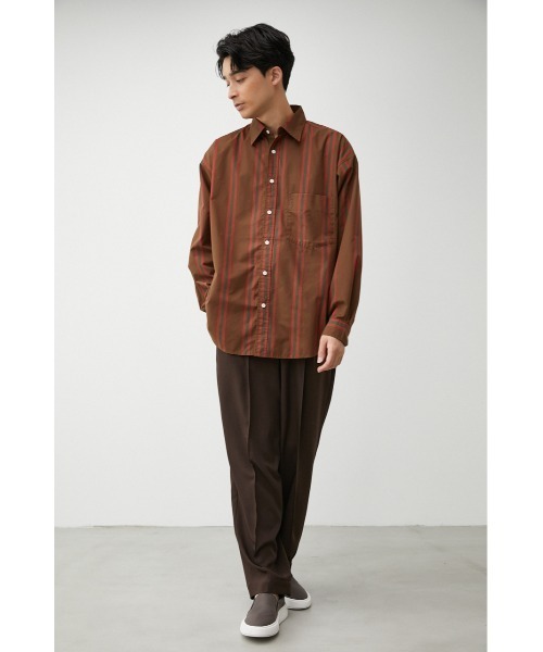 AZUL by moussy（アズールバイマウジー）の「WIDE RELAX SILHOUETTE SHIRT/ワイドリラックスシルエットシャツ（シャツ/ブラウス・メンズ・ブルー/ベージュ系その他/ブラウン系その他/ネイビー系/グリーン系その他/カーキ系・FREE）」の9枚目の写真