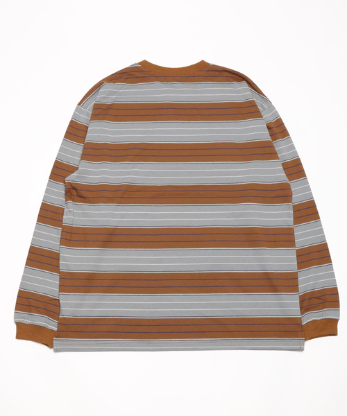 AVIREX（アヴィレックス）の「L/S BORDER T-SHIRT/ ボーダーロングスリーブティーシャツ（Tシャツ/カットソー・レディース・グレー/グリーン・F）」の3枚目の写真