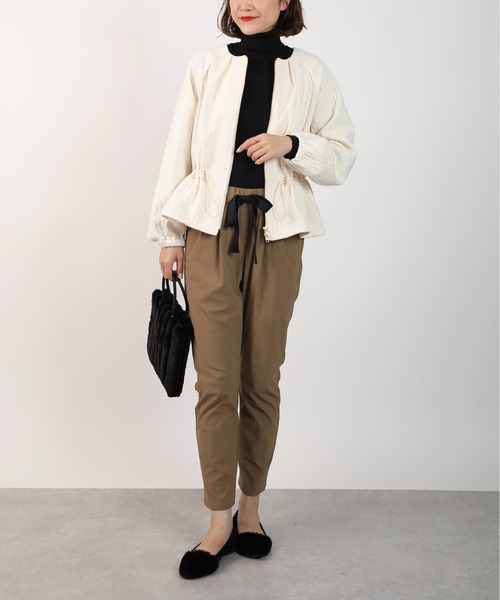 PICCIN（ピッチン）の「【セットアップ可能】キルティングドロストブルゾン（ブルゾン・レディース・ブラック/アイボリー・M）」の4枚目の写真