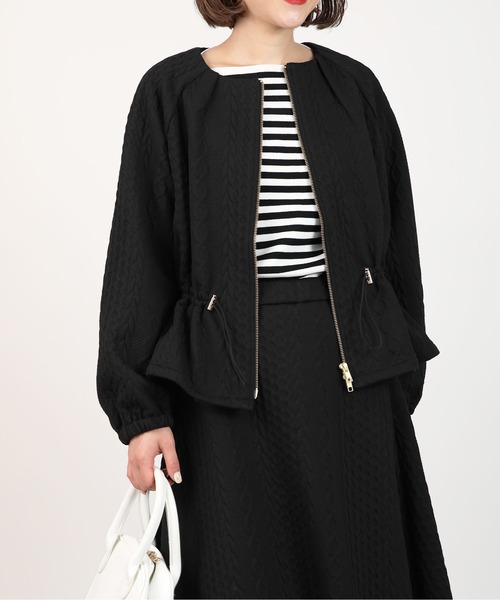 PICCIN（ピッチン）の「【セットアップ可能】キルティングドロストブルゾン（ブルゾン・レディース・ブラック/アイボリー・M）」の11枚目の写真