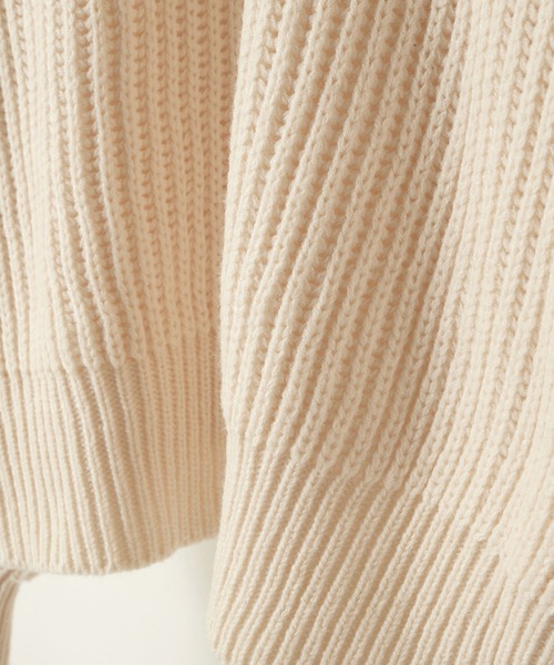 EMMA CLOTHES（エマクローズ）の「アゼ編み オーバーサイズローゲージポロニット EMMA CLOTHES（ニット/セーター・メンズ・スミクロ/ダークグリーン/アイボリー/ネイビー/バーガンディー/アッシュグレー・M/L）」の11枚目の写真