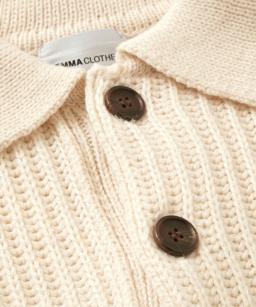 アゼ編み オーバーサイズローゲージポロニット EMMA CLOTHES