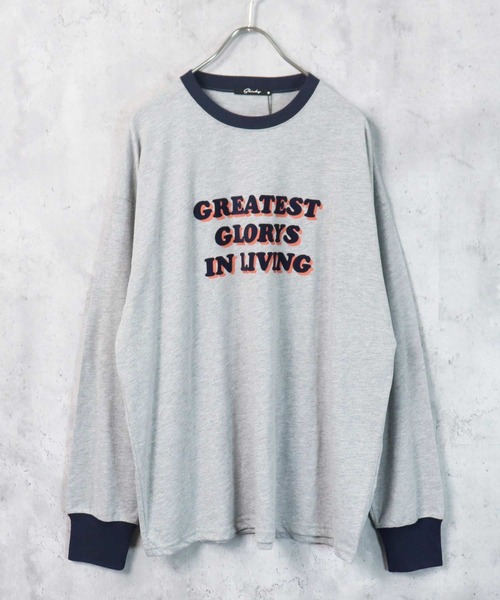 SHISKY(シスキー)の「フロッキープリント長袖Tシャツ(Tシャツ/カットソー・メンズ・ネイビー系/ダークグリーン/杢グレー/ホワイト系/ホワイト系1/ブラック/ネイビー/ダークグリーン系/オフホワイト・M/L/XL)」の5枚目の写真