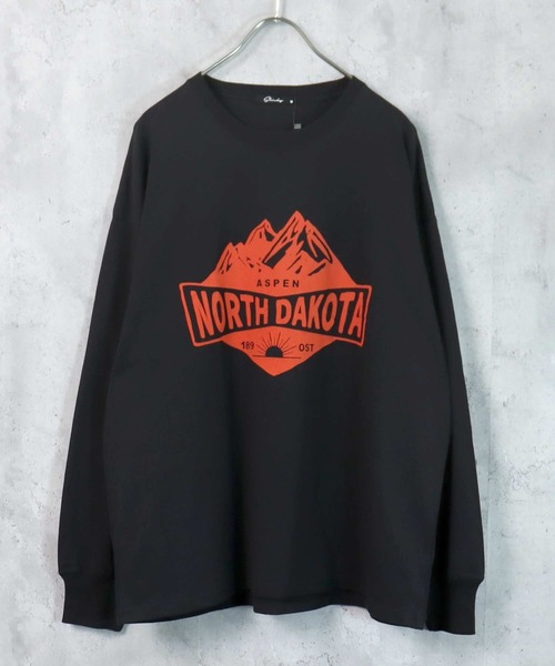 SHISKY(シスキー)の「フロッキープリント長袖Tシャツ(Tシャツ/カットソー・メンズ・ネイビー系/ダークグリーン/杢グレー/ホワイト系/ホワイト系1/ブラック/ネイビー/ダークグリーン系/オフホワイト・M/L/XL)」の4枚目の写真